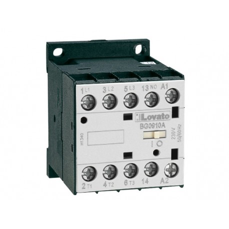 11BG0901A400 BG0901A400 LOVATO Параметры THREE-POLE CONTACTOR, IEC OPERATING CURRENT IE (AC3) 9A, AC COIL 50..