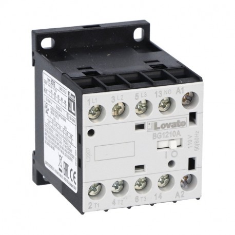 11BG1210A400 BG1210A400 LOVATO Minicontactor Tripolar 12A AC3 1 NA Bobina 400V AC