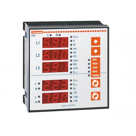 DMK30 LOVATO FLUSH-MOUNT LED MULTIMETER, NON EXPANDABLE, 251 ELECTRICAL PARAMETERS, BASIC VERSION, AUXILIARY..