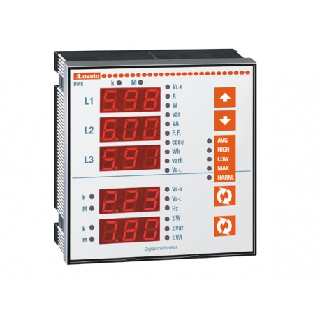 DMK40 LOVATO FLUSH-MOUNT LED MULTIMETER, NON EXPANDABLE, 251 ELECTRICAL PARAMETERS, VERSION WITH DATA-LOGGER..