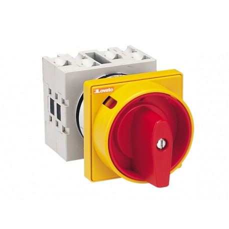 GX3292U25 LOVATO ROTARY CAM SWITCHE, GX SERIES, U25-U65 VERSIONS FRONT MOUNT WITH RED/YELLOW PADLOCK SYSTEM...