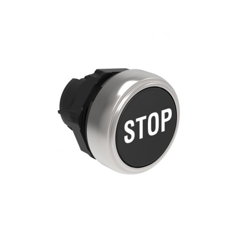 LPCB1132 LOVATO OPERATORE PULSANTE AD IMPULSO CON SIMBOLOGIA Ø22MM SERIE PLATINUM, RASATO, STOP / NERO