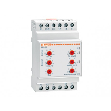 PMA50A480 LOVATO PUMP PROTECTION RELAY FOR SINGLE AND THREE-PHASE SYSTEMS, MAXIMUM AC CURRENT AND MINIMUM CO..