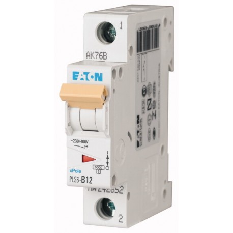 PLS6-D12-MW 242701 EATON ELECTRIC Over current switch, 12A, 1p, type D characteristic