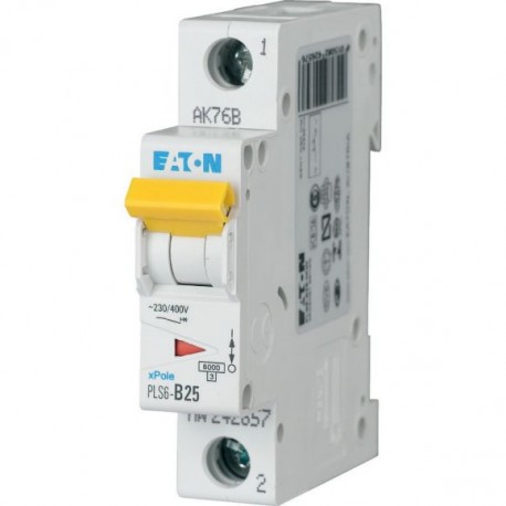 PLS6-D25-MW 242706 EATON ELECTRIC Over current switch, 25A, 1p, type D characteristic