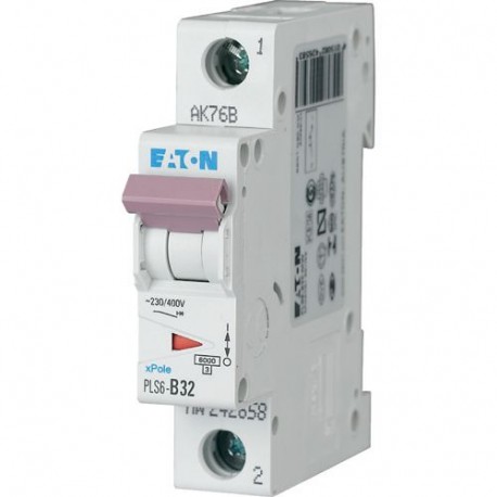 PLS6-D32-MW 242707 Y7-242707 EATON ELECTRIC Int. magnetotérmico PLS6, 6kA, 1P, curva D, 32A
