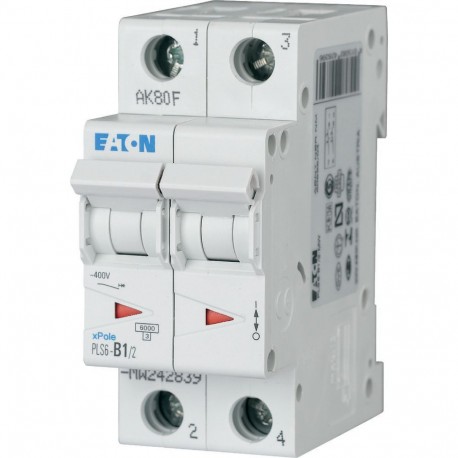 PLS6-B1/2-MW 242839 EATON ELECTRIC Int. magnetotérmico, 2P, curva B, 1A