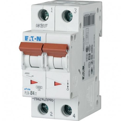 PLS6-B4/2-MW 242846 EATON ELECTRIC Int. magnetotérmico, 2P, curva B, 4A