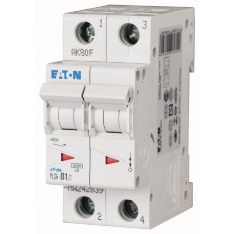 PLS6-D1/2-MW 242888 EATON ELECTRIC Disjoncteur modulaire 1A 2p courbe D