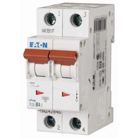 PLS6-D4/2-MW 242895 EATON ELECTRIC MCB, 2P, courbe D, 4A
