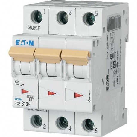 PLS6-D13/3-MW 242970 EATON ELECTRIC Over current switch, 13A, 3 p, type D characteristic