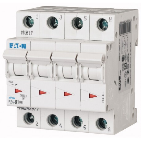 PLS6-B1/3N-MW 242977 EATON ELECTRIC PLS6-B1/3N INT. MT 6KA 3P+N B 1A
