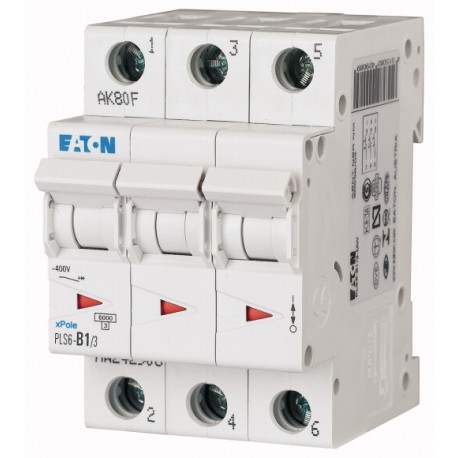 PLS6-C0,25/3N-MW 243000 EATON ELECTRIC Over current switch, 0, 25 A, 3pole+N, type C characteristic