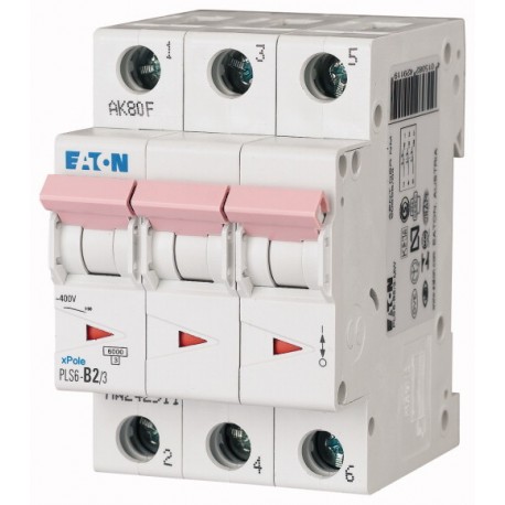 PLS6-C2/3N-MW 243006 EATON ELECTRIC Disjoncteur modulaire, 2A, 3p+N, courbe C