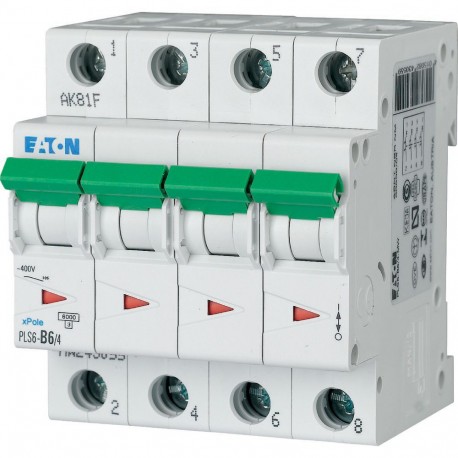 PLS6-B6/4-MW 243055 Y7-243055 EATON ELECTRIC LS-Schalter, 6A, 4p, B-Char