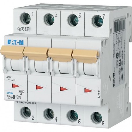 PLS6-B13/4-MW 243059 EATON ELECTRIC Over current switch, 13A, 4 p, type B characteristic
