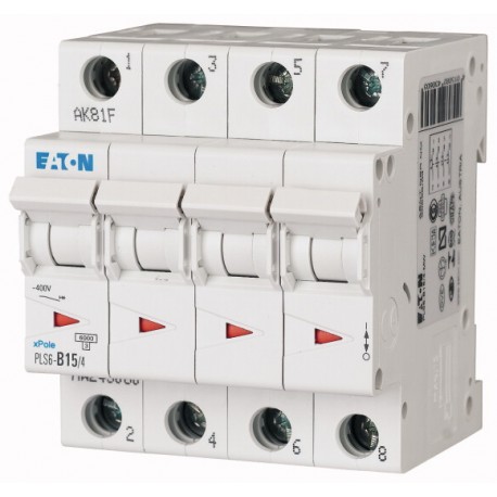 PLS6-D15/4-MW 243109 EATON ELECTRIC Disjoncteur modulaire 15A 4p courbe D