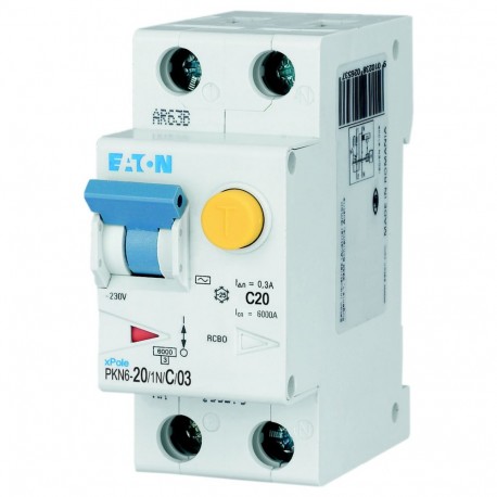 PKN6-20/1N/C/03-MW 236675 Y7-236675 EATON ELECTRIC FI/LS 20A 300mA curva caratteristica LS: C 1p+N curva car..