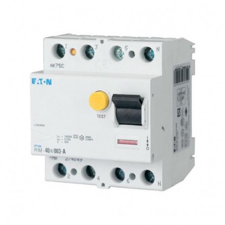 PFIM-80/4/03-MW 235420 PBSM-402/03-S/A-MW EATON ELECTRIC Interruptor diferencial, 4P, 80A, 300mA