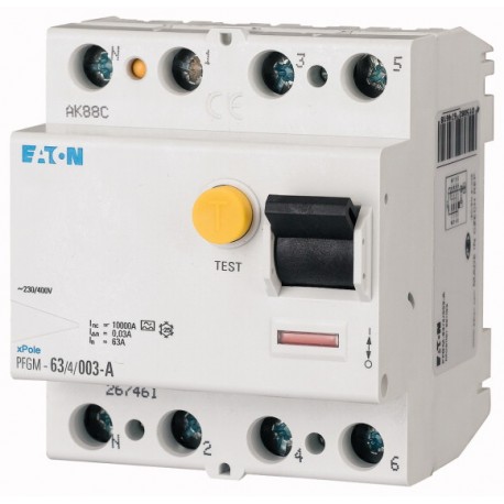 PFGM-80/4/03/- 114105 EATON ELECTRIC Salvavita, 4P, 80A, 300mA