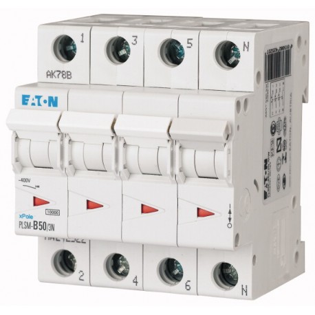 PLSM-D50/3N-MW 113164 EATON ELECTRIC Over current switch, 50A, 3pole+N, type D characteristic