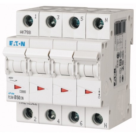 PLSM-D50/3N-MW 113164 Y7-113164 EATON ELECTRIC Interruttore protettore 50A 3p+N curva caratteristica D