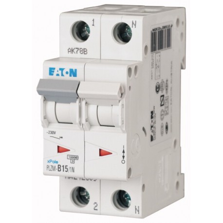 PLZM-D15/1N-MW 242358 EATON ELECTRIC Over current switch, 15A, 1pole+N, type D characteristic