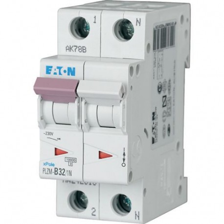 PLZM-D32/1N-MW 242362 EATON ELECTRIC Miniature circuit breaker (MCB), 32A, 1pole+N, type D characteristic