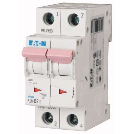 PLSM-B2/2-MW 242367 EATON ELECTRIC Перегрузки по току выключателя, 2А, 2 р, тип B характеристики