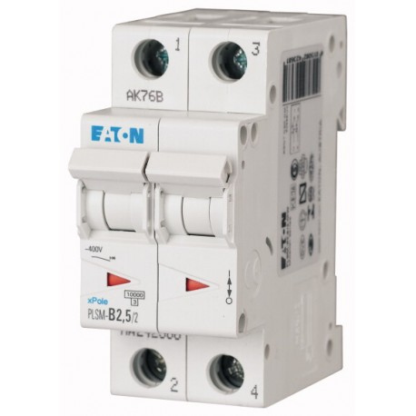 PLSM-B2,5/2-MW 242368 EATON ELECTRIC Over current switch, 2, 5 A, 2 p, type B characteristic