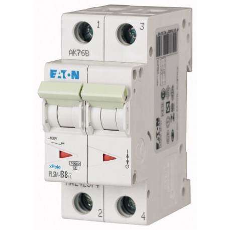 PLSM-B8/2-MW 242374 EATON ELECTRIC Over current switch, 8A, 2 p, type B characteristic