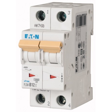 PLSM-C12/2-MW 242402 EATON ELECTRIC Перегрузки по току выключателя, 12А, 2 р, типа C характеристики
