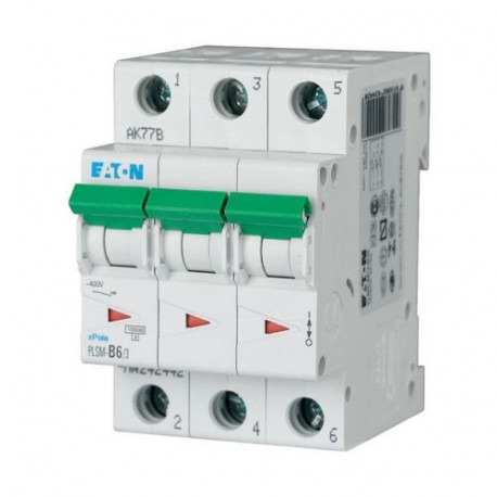 PLSM-C6/3-MW 242468 Y7-242468 EATON ELECTRIC Disjoncteur modulaire, 6A, 3p, courbe C