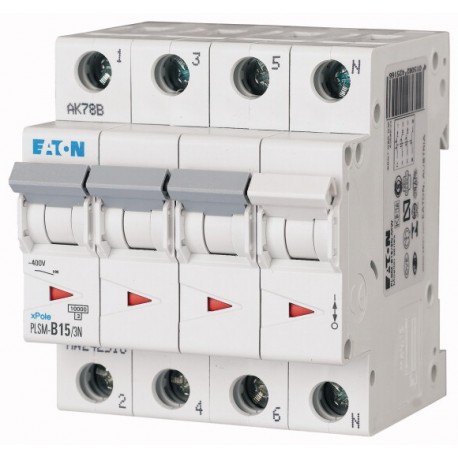 PLSM-C15/3N-MW 242542 EATON ELECTRIC Int. magnetotérmico, 3P+N, curva C, 15A
