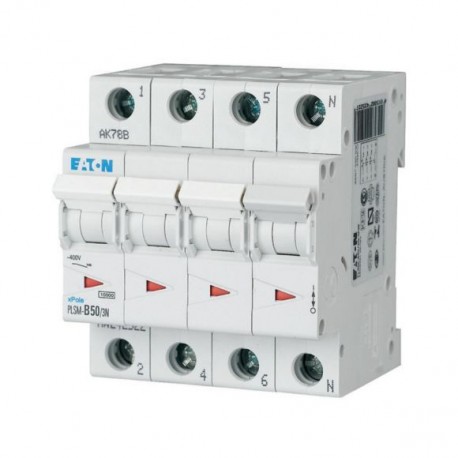 PLSM-C50/3N-MW 242548 Y7-242548 EATON ELECTRIC Disjoncteur modulaire, 50A, 3p+N, courbe C