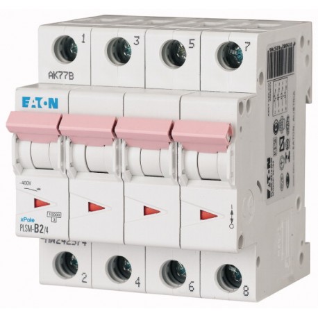 PLSM-C2/4-MW 242600 0001609218 EATON ELECTRIC Disjoncteur modulaire, 2A, 4p, courbe C