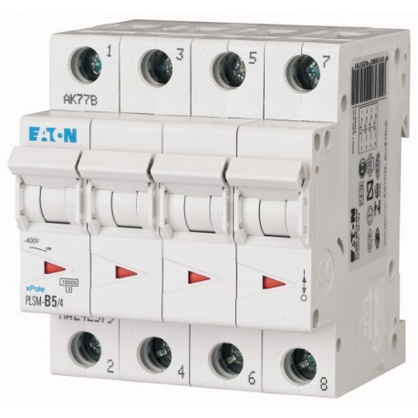 PLSM-C5/4-MW 242605 EATON ELECTRIC Over current switch, 5A, 4 p, type C characteristic