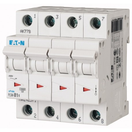 PLSM-D1/4-MW 242620 EATON ELECTRIC Over current switch, 1A, 4p, type D characteristic