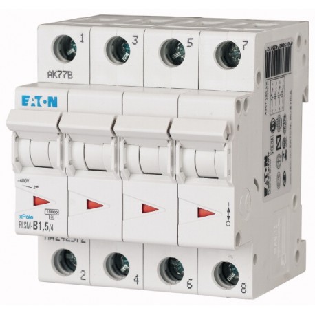 PLSM-D1,5/4-MW 242621 EATON ELECTRIC Over current switch, 1, 5 A, 4 p, type D characteristic