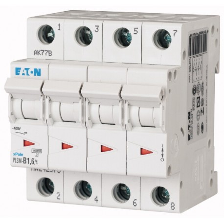 PLSM-D1,6/4-MW 242622 EATON ELECTRIC Over current switch, 1, 6 A, 4 p, type D characteristic