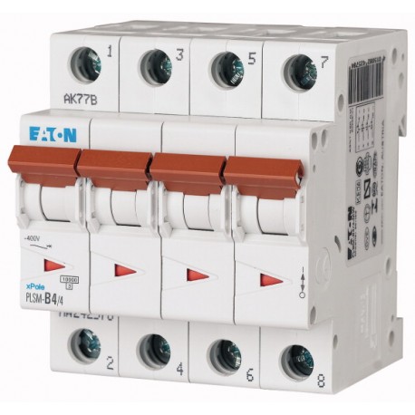 PLSM-D4/4-MW 242627 EATON ELECTRIC Interruttore protettore, 4A, 4p, curva caratteristica D