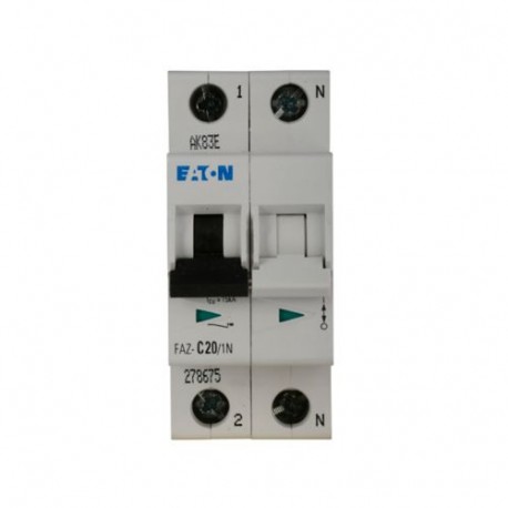 FAZ-C20/1N 278675 Y7-278675 EATON ELECTRIC Interruttore LS, 20A, 1Np, curva caratteristica C, AC