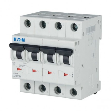 FAZ-D25/4 279086 Y7-279086 EATON ELECTRIC Interruttore LS, 25A, 4p, curva caratteristica D, AC
