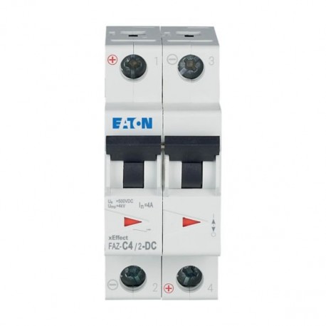 FAZ-C4/2-DC 279136 EATON ELECTRIC MCB DC, 2P, curva C, 4A