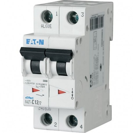 FAZT-C12/2 240858 EATON ELECTRIC Автоматический выключатель 12А, кривая отключения С, 2 полюса, откл. способ..