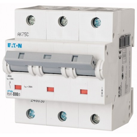 PLHT-D80/3 248048 0001609556 EATON ELECTRIC Interruttore LS, 80A, 3p, curva caratteristica D, AC