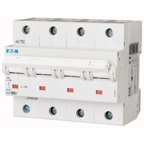 PLHT-B50/4 248080 EATON ELECTRIC Interruttore LS, 50A, 4p, curva caratteristica B, AC