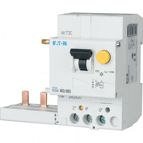 PBSM-403/003-MW 262537 EATON ELECTRIC Bloque Diferencial 3P, 40A, 30mA, para PLS...