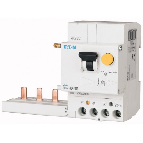 PBSM-404/1-MW 262572 EATON ELECTRIC Residual-current circuit breaker trip block for PLS. 40A, 4 p, 1000mA, t..