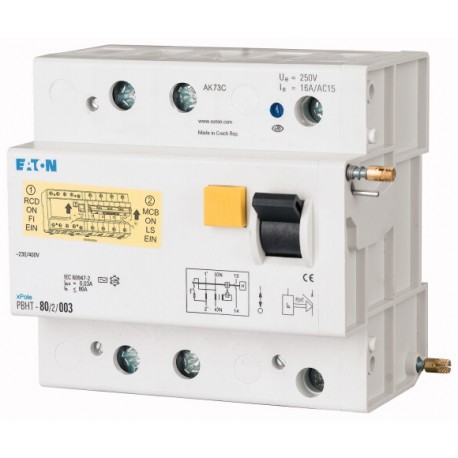 PBHT-80/2/1-A 248825 EATON ELECTRIC PBHT-80/2/1-A BLOCCO DIFF. 2P 80A 1 A